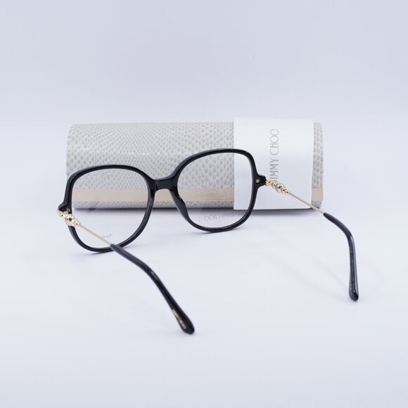 Jimmy Choo JC356 0807 00 Eyeglasses Black/Gold 54mm Square Frame - Picture 9 of 10
